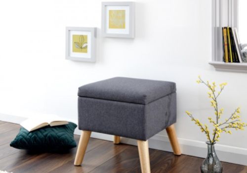 GFW Alexandra Storage Ottoman Small in Charcoal