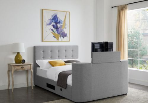 LPD Mayfair 5ft Kingsize Grey Fabric TV Bed