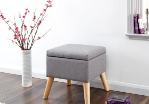 GFW Alexandra Storage Ottoman Small in Grey