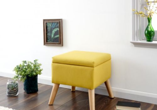 GFW Alexandra Storage Ottoman Small in Mustard