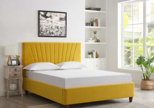 LPD Lexie 4ft6 Double Mustard Fabric Bed Frame