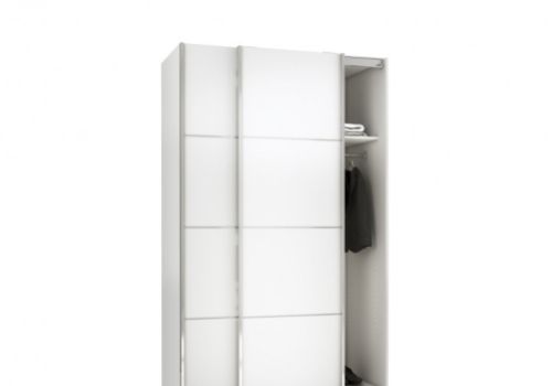 FTG Verona White Sliding Door Wardrobe (120cm 2 x Shelf)