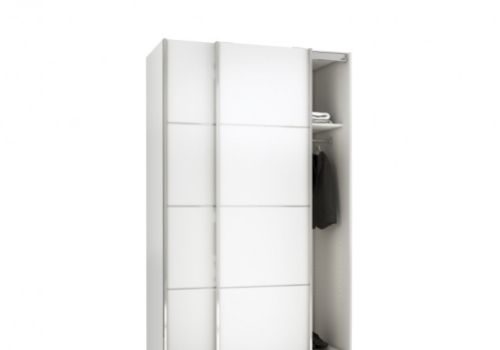 FTG Verona White Sliding Door Wardrobe 120cm 2 x Shelf by