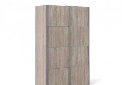 FTG Verona Truffle Oak Finish Sliding Door Wardrobe (120cm 5 x Shelf)