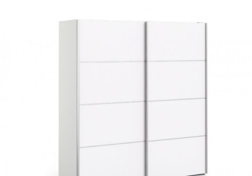 FTG Verona White Sliding Door Wardrobe (180cm 2 x Shelf)