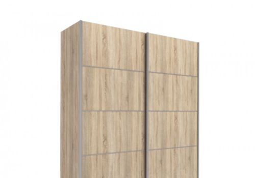 FTG Verona Oak Finish Sliding Door Wardrobe (180cm 2 x Shelf)