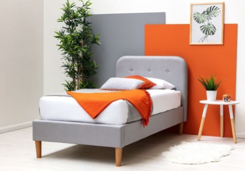 Sleep Design Bisham 3ft Single Grey Fabric Bed Frame