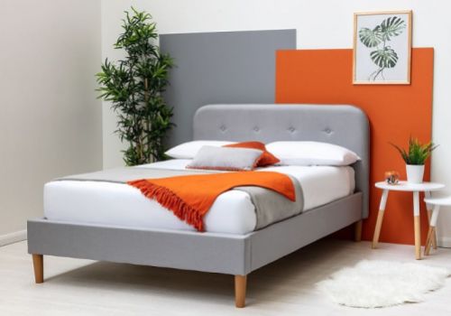 Sleep Design Bisham 4ft6 Double Grey Fabric Bed Frame