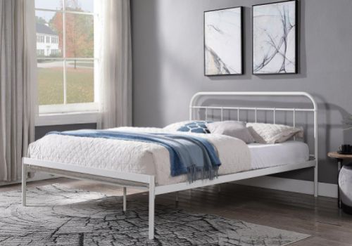 Sleep Design Bourton 5ft Kingsize White Metal Bed Frame