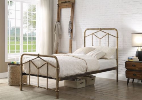 Flintshire Axton 3ft Single Metal Bed Frame In Antique Bronze