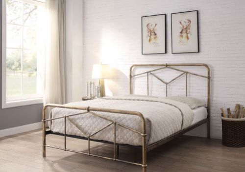 Flintshire Axton 4ft6 Double Metal Bed Frame In Antique Bronze