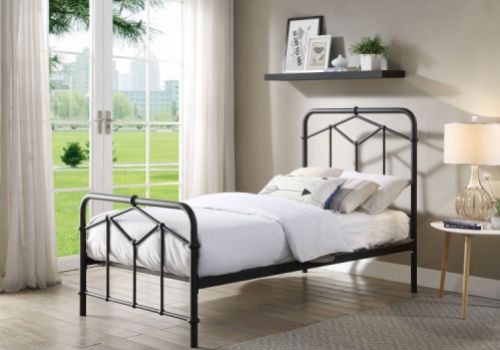 Flintshire Axton 3ft Single Black Metal Bed Frame