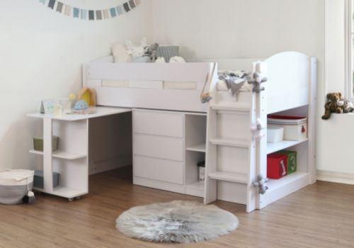 Flintshire Billie White Wooden Midsleeper Bed