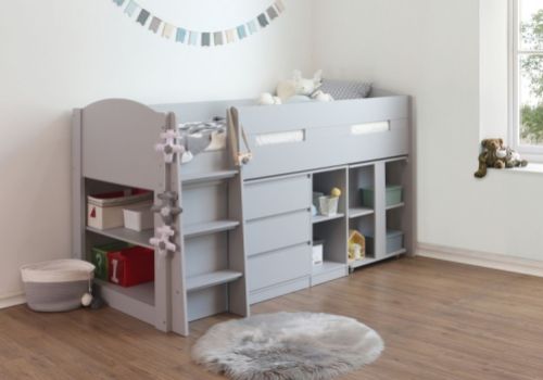 Flintshire Billie Grey Wooden Midsleeper Bed