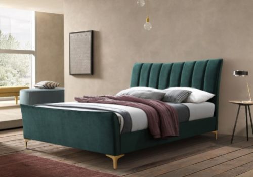 Birlea Clover 4ft6 Double Green Velvet Fabric Bed Frame