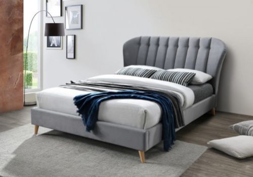 Birlea Elm 4ft Small Double Grey Velvet Fabric Bed Frame