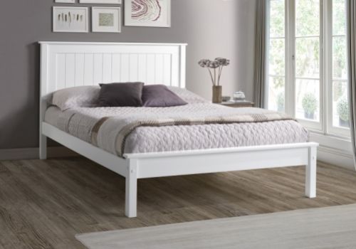 Limelight Taurus 4ft Small Double White Wooden Bed Frame With Low Foot End