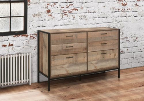 Birlea Urban Rustic 6 Drawer Wide Chest