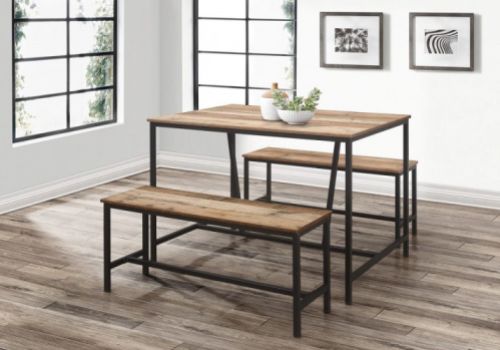 Birlea Urban Rustic Dining Table And Bench Set