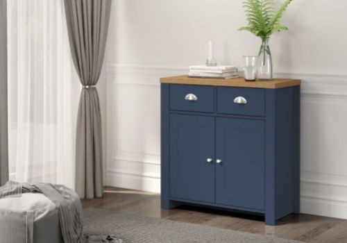 Birlea Winchester 2 Door 2 Drawer Sideboard In Navy Blue And Oak