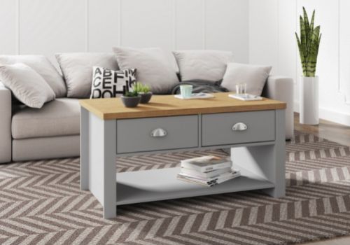 Birlea Winchester 2 Drawer Coffee Table In Grey And Oak