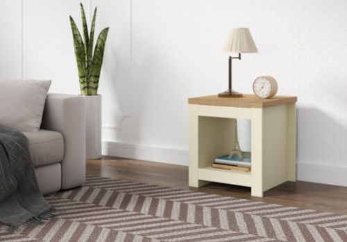 Birlea Winchester Lamp Table In Cream And Oak