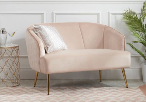 Birlea Bella 2 Seater Sofa In Pink Blush Fabric