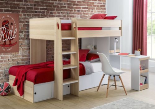 Julian Bowen Eclipse Bunk Bed In Oak And White