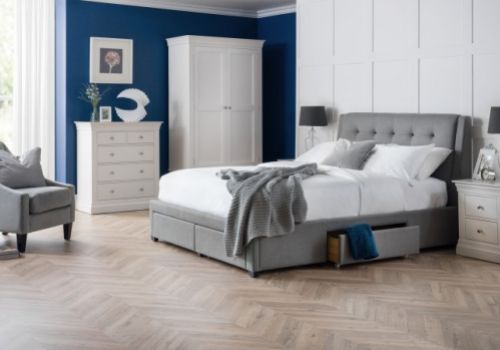 Julian Bowen Fullerton 4ft6 Double Grey Fabric Storage Bed Frame