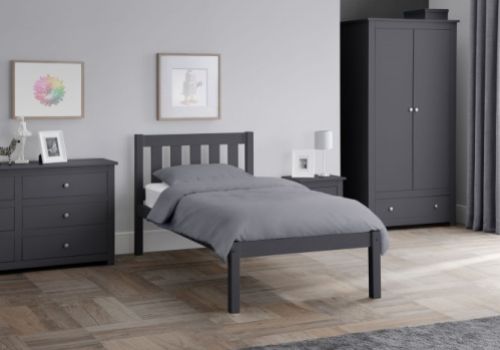 Julian Bowen Luna 3ft Single Anthracite Wooden Bed Frame