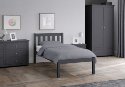 Julian Bowen Luna 4ft6 Double Wooden Bed Frame In Anthracite