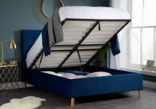 Birlea Loxley 4ft6 Double Blue Fabric Ottoman Bed Frame