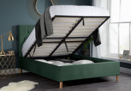Birlea Loxley 4ft Small Double Green Fabric Ottoman Bed Frame