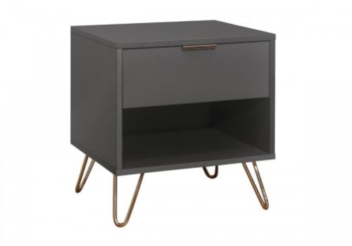 Birlea Arlo 1 Drawer Charcoal Grey Wooden Bedside