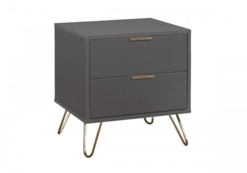 Birlea Arlo 2 Drawer Charcoal Grey Wooden Bedside