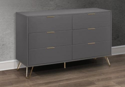 STORE CLEARANCE Birlea Arlo 6 Drawer Grey Chest