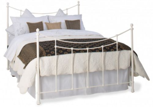 OBC Winchester 3ft Single Glossy Ivory Metal Headboard