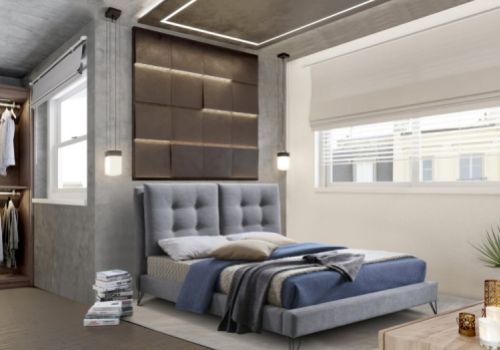 Time Living Tuscany 5ft Kingsize Grey Fabric Bed Frame