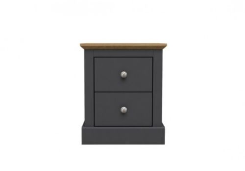 LPD Devon Charcoal Finish 2 Drawer Bedside