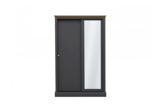 LPD Devon Charcoal Finish 2 Door Sliding Wardrobe With Mirror