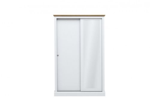 LPD Devon White Finish 2 Door Sliding Wardrobe With Mirror