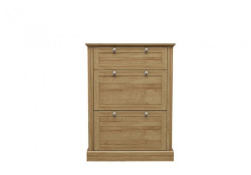 LPD Devon Oak Finish Shoe Cabinet