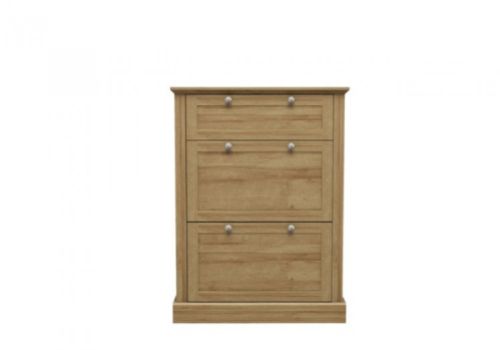 LPD Devon Oak Finish Shoe Cabinet