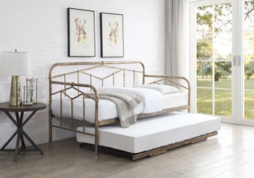Flintshire Axton 3ft Single Metal Guest Day Bed Frame In Antique Bronze