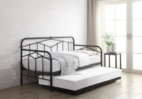 Flintshire Axton 3ft Single Metal Guest Day Bed Frame In Black