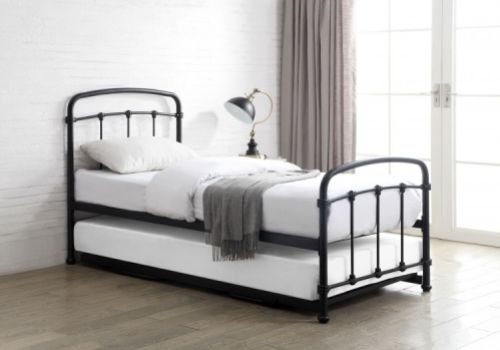 Flintshire Mostyn 3ft Single Metal Guest Bed Frame In Black