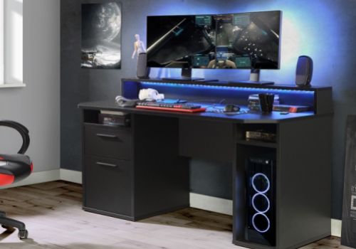 Flair Furnishings Power Z Gaming Desk In Black
