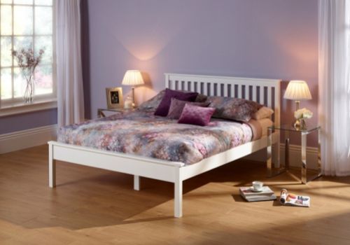 Serene Heather Opal White 5ft Kingsize Wooden Bed Frame