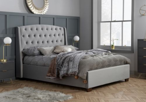 Birlea Balmoral 5ft Kingsize Grey Velvet Fabric Bed Frame