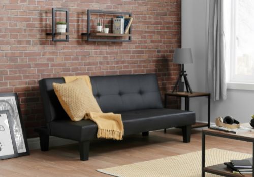 Birlea Franklin Black Faux Leather Sofa Bed